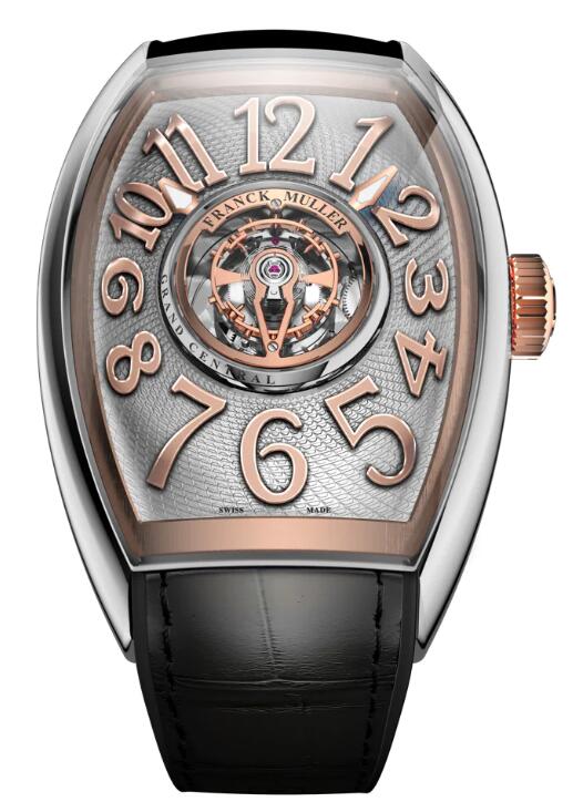 Franck Muller Grand Central Tourbillon Steel & Rose Gold Replica Watch Cheap Price CX 40 T CTR AC 5N (AC.5N)